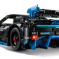 The LEGO® Technic™ Porsche GT4 e-Performance Race Car by Legos - Toyhouse is a black and blue model with realistic decals, aerodynamic features, rear angle view, and CONTROL+ app compatibility.