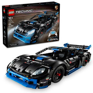 Build the LEGO® Technic™ Porsche GT4 e-Performance Race Car from Legos - Toyhouse, a detailed 835-piece set for ages 10+. Display the finished car with box packaging and enjoy remote-control play with the CONTROL+ app.