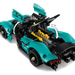 The LEGO® Technic™ Aston Martin Valkyrie by Legos - Toyhouse features teal and black panels, opening to reveal interior details, moving components, and yellow V12 engine cylinders.