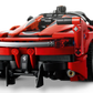 A close-up view of the rear of the LEGO® Technic™ Ferrari FXX K by Legos - Toyhouse showcases its detailed design elements and authentic branding, built from LEGO bricks for kids.