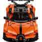 Front view of the LEGO® Technic™ Bugatti Chiron Pur Sport Hypercar by Legos - Toyhouse, featuring orange color, black accents, and a rear spoiler—ideal for car racing toy enthusiasts.