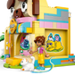 The LEGO® Friends Pet Accessories Shop by Legos - Toyhouse is a dog-face-shaped set with a girl figurine, a white cat, and colorful animal-care stickers for creative pretend play.
