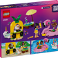 Back of Legos - Toyhouse LEGO® Friends Unicorn & Flamingo Pool Party 42658 box displays figures with a pineapple food cart, flamingo float, pool, and accessories like an umbrella and popsicle on a purple background.