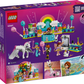Back of LEGO® Friends Costume Party with Unicorn & Fairy box by Legos - Toyhouse shows a vibrant stage scene, minifigures, white unicorn, fun accessories, and Heartlake City map—a perfect building kit for kids with clear branding and instructions.