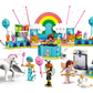The LEGO® Friends Costume Party with Unicorn & Fairy by Legos - Toyhouse includes a rainbow stage, DJ booth, fantasy mini-figures, winged horse, and accessories for imaginative pretend play and creative fun.