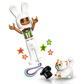 The LEGO® Friends Costume Party with Unicorn & Fairy by Legos - Toyhouse features a minifigure in a white bunny suit, a white cat, black hat, and colorful stars—great for pretend play or enhancing your child’s building kit.