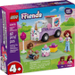 The LEGO® Friends Unicorn Cake Delivery Car by Legos - Toyhouse includes 67 pieces with a purple and white car, two mini-doll figures, and cupcake accessories, perfect for unicorn fans ages 4+.