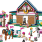 The LEGO® Friends Horse Stable and Riding Academy by Legos - Toyhouse features a stable, two horse toys, three mini-figures, jumps, accessories, and animal figures—ideal for creative riding academy adventures.