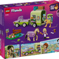 The Legos - Toyhouse LEGO® Friends Horse & Baby Foal Trailer set includes a horse trailer, car, two figures, horses, and accessories—perfect for horse lovers—and features a Heartlake map illustration on the box.