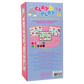Back of a “Princess Clay & Play” modeling clay kit box by Floss and Rock, featuring vibrant air-dry clay, example creations such as a Rainbow Fairy, multilingual instructions, and images of design idea cards—all part of this fun sculpting kit.