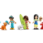 Seven female LEGO mini-figures, each with a cute animal companion, stand in a row against a white background—ideal for fans of the Legos - Toyhouse LEGO® Disney™ Princess Castle & Royal Pets set.