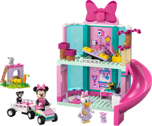 LEGO® Disney™ Minnie's Pet Hotel by Legos - Toyhouse is a fun building toy with a 2-story pink and teal house, slide, Minnie Mouse & Daisy Duck figures, car, animals, and accessories—ideal for any Mickey Mouse Clubhouse fan.