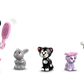 LEGO® Disney™ Minnie's Pet Hotel by Legos - Toyhouse includes Minnie Mouse with a pink brush, Daisy Duck with a white bone, a gray rabbit, a black cat, and a purple cat with pink bow—great for Mickey Mouse Clubhouse fans.