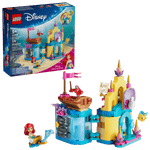 LEGO® Disney™ Ariel's Magical Mini Palace by Legos - Toyhouse features minifigures, a dolphin, fish, and accessories. The box with set details appears in the background.