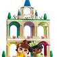 The LEGO® Disney™ Mini Belle & Tiana with Castle by Legos - Toyhouse features an interlocking brick castle and includes Belle and Tiana mini figures, both smiling and wearing different colored hats.