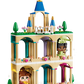 The LEGO® Disney™ Mini Belle & Tiana with Castle by Legos - Toyhouse is a colorful building toy featuring arches, towers, two figurines, and decorative hearts and plants.