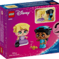 The back of the LEGO® Disney™ Mini Jasmine & Rapunzel set box from Legos - Toyhouse shows Jasmine and Rapunzel figures, a magic lamp, and easy assembly steps for this enchanting building playset.