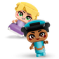 The LEGO® Disney™ Mini Jasmine & Rapunzel set by Legos - Toyhouse includes block figures of Jasmine in a blue outfit with black hair and Rapunzel in a purple dress with yellow hair, both featuring large heads and expressive eyes.