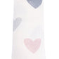The Angel Dear Swaddle Blanket is a white baby swaddle with a pink and gray heart pattern.