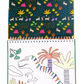 The Floss and Rock Magic Colouring Fun - Dinosaur is an open spiral-bound coloring book with magic colouring-in effects, featuring dinosaur and plant designs, plus a patterned cover with colorful dinosaurs and plants.