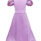 A Great Pretenders Boutique Princess Gown with puffy sleeves and a hoop skirt displayed on a mannequin against a white background.