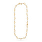 The Berry & Bead Chain by Juliska Capucine De Wulf features textured gold oval links and spaced white beads, ideal for layering. This elegant necklace is shown on a plain white background, evoking a timeless style.