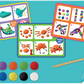 Floss and Rock’s Clay & Play - Ocean set includes three illustrated instruction cards, colored clay discs, a wooden tool, and a blue mat to inspire creativity with ocean-themed modeling fun.