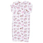 Dress your little one in the Angel Dear Baby Girls’ Kimono Gown, designed with long sleeves and crafted from soft bamboo viscose. This infant gown features an all-over print of pink and brown cheerleading-themed items—including megaphones, pom-poms, bows, and footballs. For a sweet coordinated look, pair it with the matching Ruffle Knotted Hat.