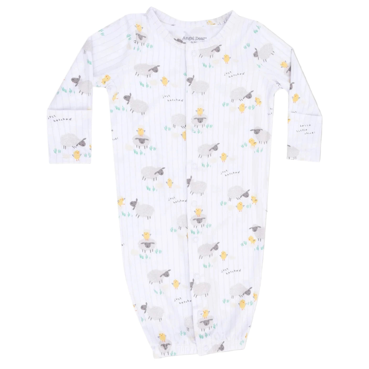 Wrap your newborn in comfort with the Angel Dear Baby Striped Convertible Gown, crafted from silky-soft viscose and featuring long sleeves and a charming striped design.