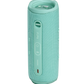 The JBL Flip 6 Waterproof Bluetooth Speaker in teal offers powerful sound in a textured cylindrical design with side control buttons, making it ideal for any adventure.