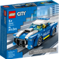 A Legos - Toyhouse City Police Car toy set box featuring 94 pieces for crook-chasing adventures, designed for children aged 5 and up.