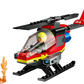 The Legos - Toyhouse LEGO® City Fire Rescue Helicopter features a firefighter minifigure, red and black design, and orange flame pieces—an ideal building playset for action-packed fire rescue adventures.