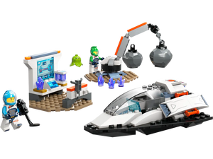 Discover the LEGO® City Spaceship and Asteroid Discovery set by Legos - Toyhouse. This futuristic kit features a spaceship, research station, robot arm, and space-crew minifigures in blue and green astronaut suits. Ignite your imagination!.