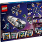 Back of the LEGO® City Modular Space Station by Legos - Toyhouse shows a modular spaceship, astronaut minifigures, assembly instructions, and play features set against a starry outer space backdrop.