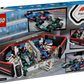 The Legos - Toyhouse LEGO® City F1® Garage & Mercedes-AMG & Alpine Cars set features assembled race cars, pit crew, drivers, and a detailed garage with authentic F1 branding.