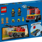 Back of Legos - Toyhouse LEGO® City Fire Ladder Truck box shows a fire truck toy, two firefighter minifigures with helmets, fire accessories, and step-by-step building instructions.