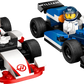 The LEGO® City F1® Williams Racing & Haas F1® Race Cars by Legos - Toyhouse features detailed blue and white Williams and red and white Haas race cars with drivers, perfect for capturing the excitement of Formula 1 play.