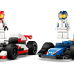 The LEGO® City F1® Williams Racing & Haas F1® Race Cars by Legos - Toyhouse features two detailed Formula 1 cars with matching drivers—perfect for any young racing fan’s collection.