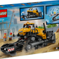 The LEGO® City Yellow Bulldozer by Legos - Toyhouse includes a detailed construction vehicle playset, construction workers, and packaging with illustrated images highlighting the model and its mechanical features.