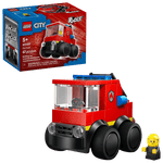 LEGO® City Rides - Fire Truck by Legos - Toyhouse is a fun 67-piece building kit for kids, featuring a bright fire truck, firefighter minifigure, and box in the background.