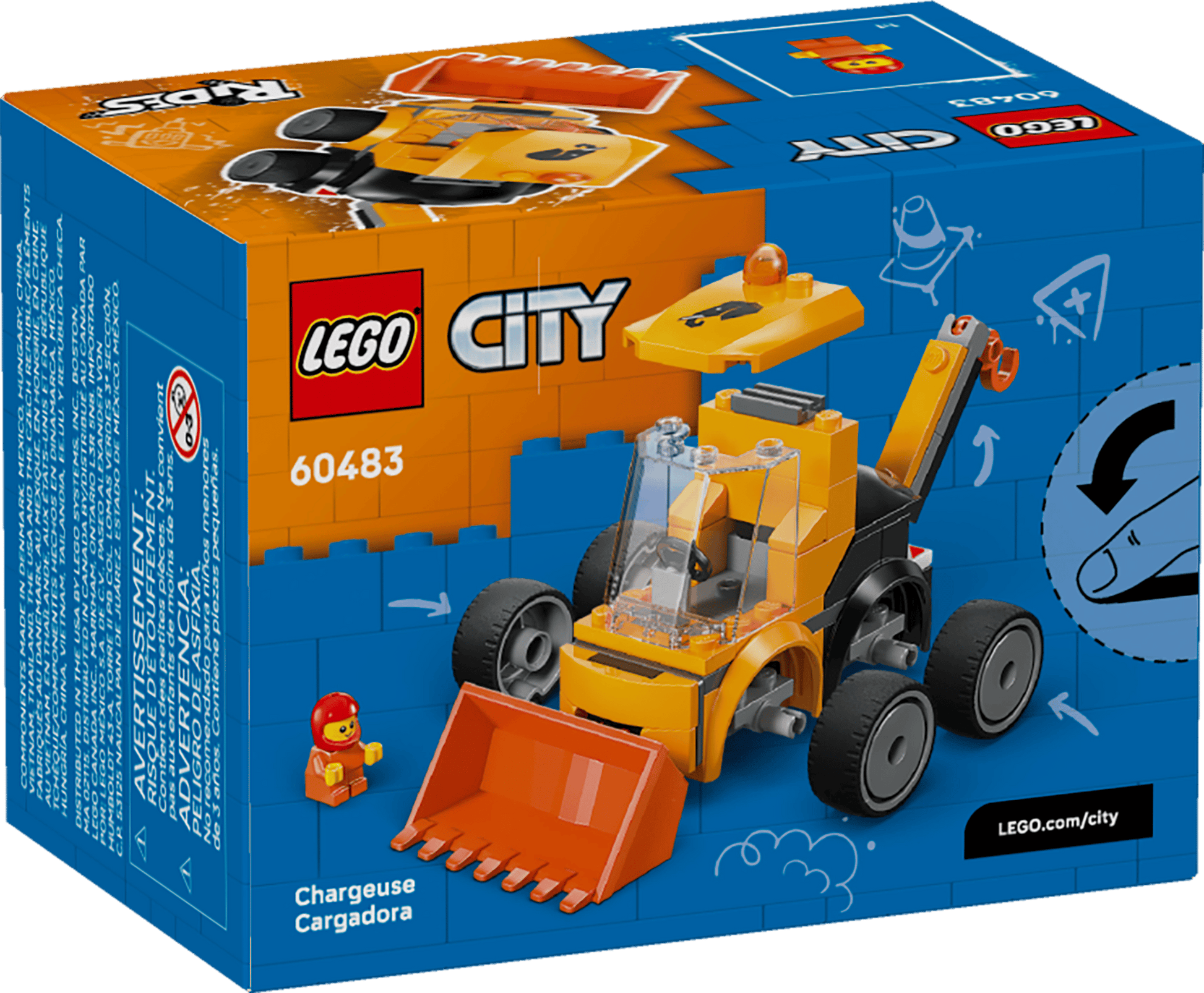 Legos - Toyhouse LEGO® City Rides – Construction Loader set includes a small orange loader with a scoop, making it a great building kit for kids ages 5 and up.
