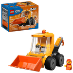 The LEGO® City Rides – Construction Loader by Legos - Toyhouse includes an orange loader, a construction worker mini-figure, and 61 pieces. Great as a building kit for kids ages 5+ and comes in branded packaging.