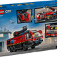 The LEGO® City Airport Fire Truck by Legos - Toyhouse features a red emergency vehicle with extendable arm, detailed interior, firefighter minifigures, and an airport backdrop—ideal for firefighter building set collections.