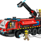 The LEGO® City Airport Fire Truck by Legos - Toyhouse includes a flashing lights emergency vehicle with a crane arm, 2 firefighter figures with hoses, 1 with a tablet, and small flames for action-packed rescue play.