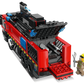 The LEGO® City Airport Fire Truck by Legos - Toyhouse features an open rear compartment with tools and includes a firefighter minifigure in uniform with a wrench, making it perfect for imaginative rescue play.