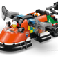 The Legos - Toyhouse LEGO® Airplane, Service Truck & Hovercraft Remix features a hovercraft with spinning propellers, orange cockpit, minifigure pilot, colorful bricks, and rescue decals—perfect for any LEGO building kit collection.