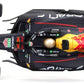 Top view of a Maisto R/C 1:24 Oracle Red Bull Racing RB19 (2023), inspired by Max Verstappen, showcasing striking logos, bold black and yellow livery, and intricate aerodynamic details—all expertly recreated in this high-performance remote controlled car.
