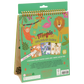 The Floss and Rock Magic Color Changing Watercard Easel and Pen - Jungle is a green, spiral-bound kids’ art set featuring playful animal illustrations, including a lion, flamingo, and monkey on the cover. Inside are 6 reusable magic water cards and 1 water pen, making this portable coloring pad a fun and convenient way for children to enjoy creative play anywhere.