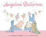 On the cover of "Angelina Ballerina" by Simon & Schuster, a ballerina mouse dreams in bed of dancing mice in tutus.