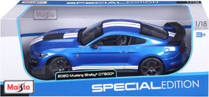 A 1:18 SE 2020 Mustang Shelby GT500 by Maisto is displayed in a “Special Edition” box.